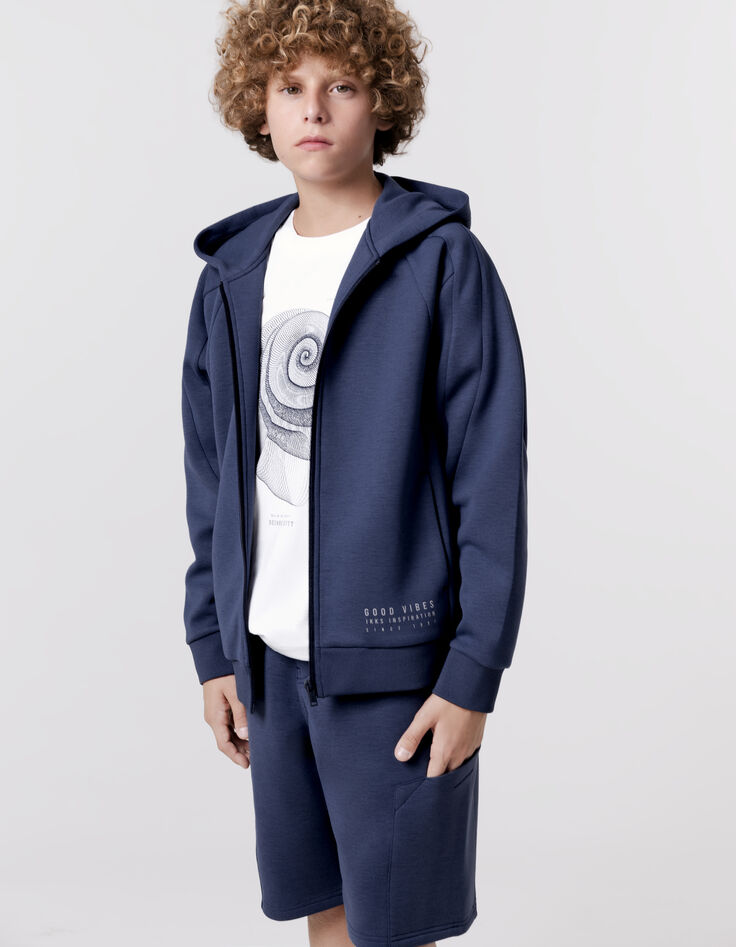 Bermuda BATTLE bleu molleton tech fleece garçon-8