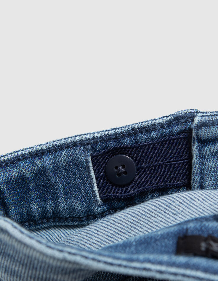 Girls' blue waterless flared jeans with patch pockets-8