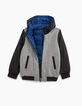 Blouson réversible gris foncé et bleu garçon -7