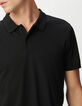 Men’s black cotton modal polo shirt-4