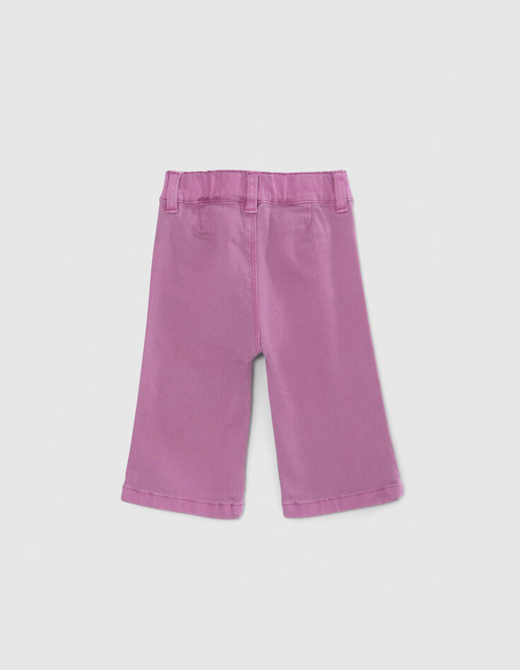 Baby girls’ mauve jeans with ethnic embroidery-3