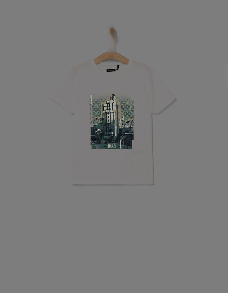 Tee-shirt blanc cassé building garçon -3
