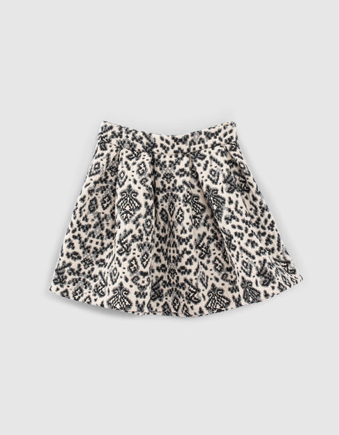 Falda negra y beige estampado jacquard niña - IKKS