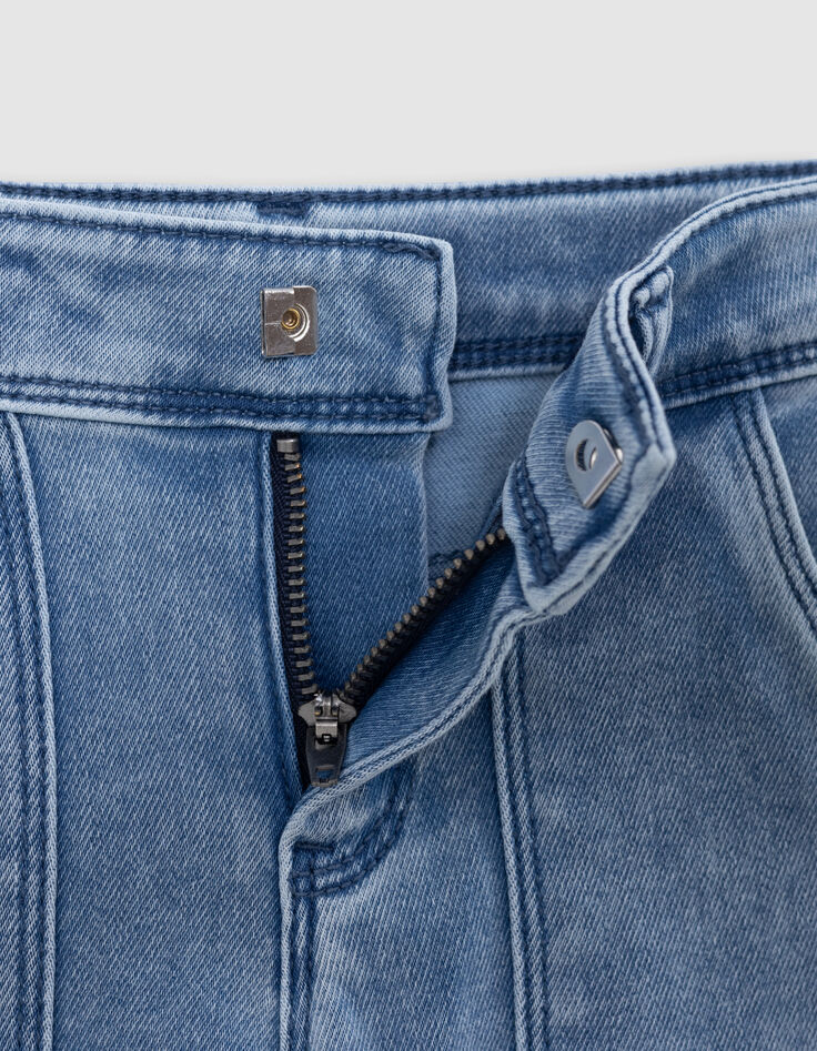 Blaue LARGE-Mädchenjeans mit Schalgürtel-8