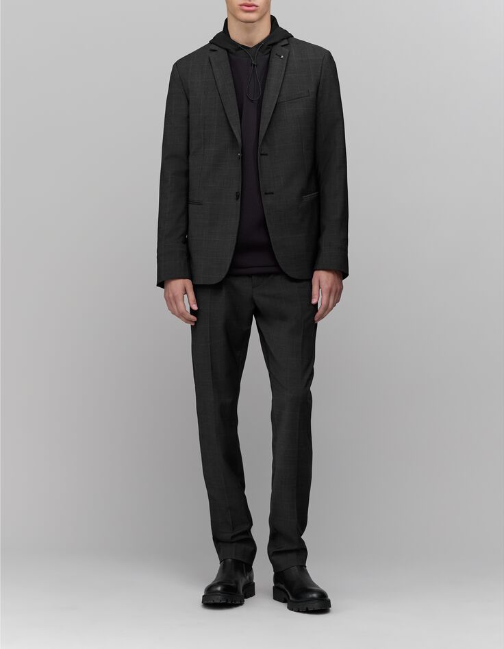 Chaqueta de traje de cuadros antracita para hombre-2