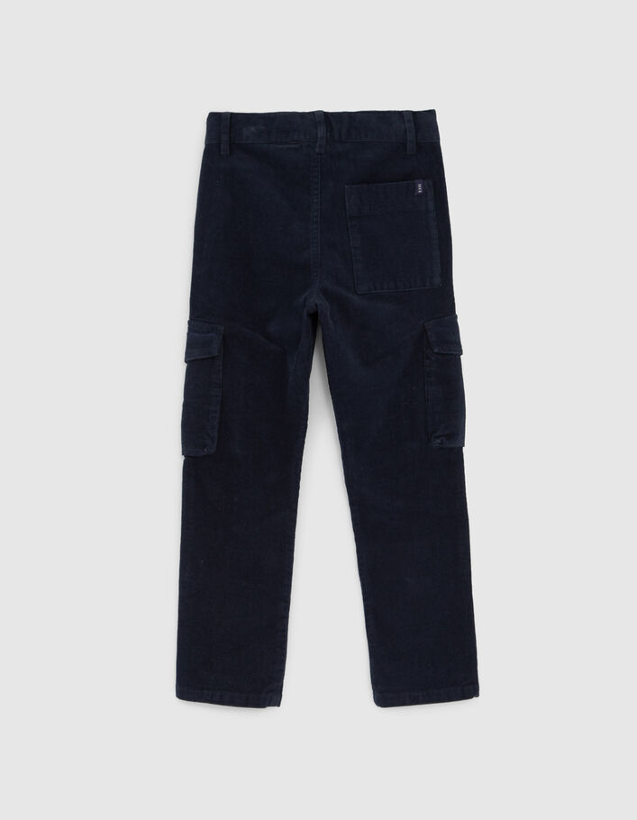 Boys’ navy corduroy COMBAT trousers-4