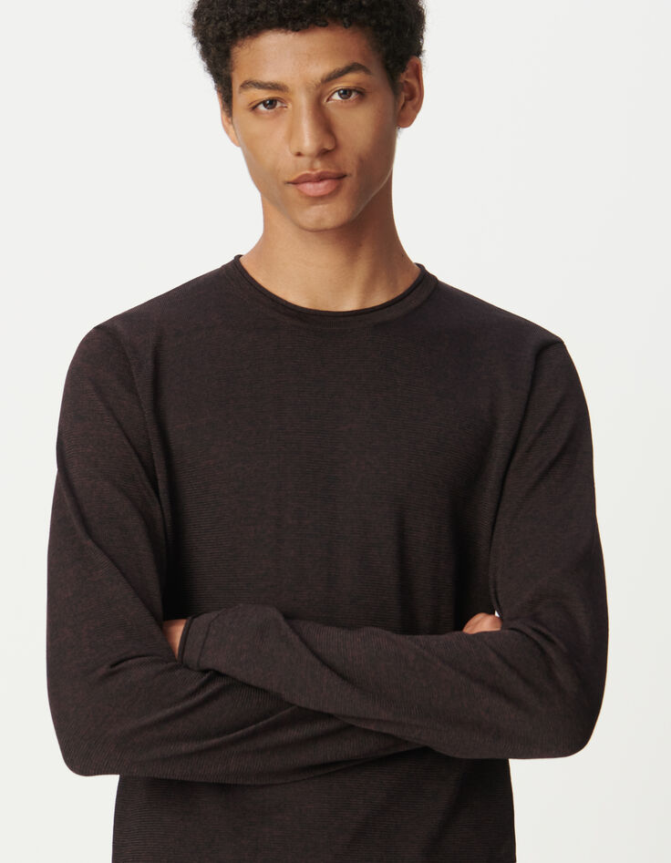 Jersey ciruela punto mouliné hombre-4 Jersey ciruela punto mouliné hombre-4