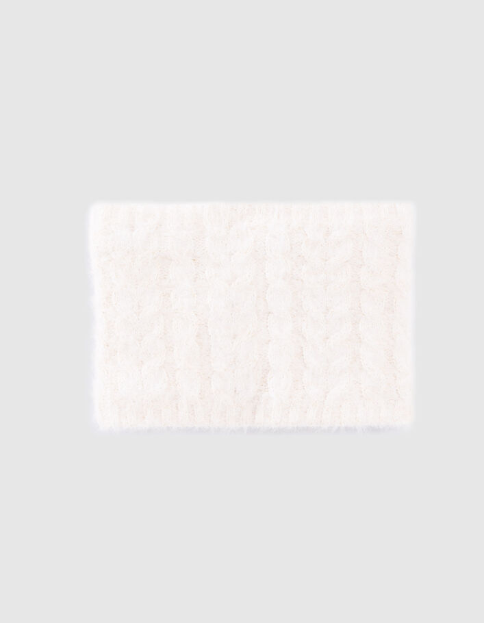 Baby girls’ ecru fur-lined lurex cable knit snood - IKKS