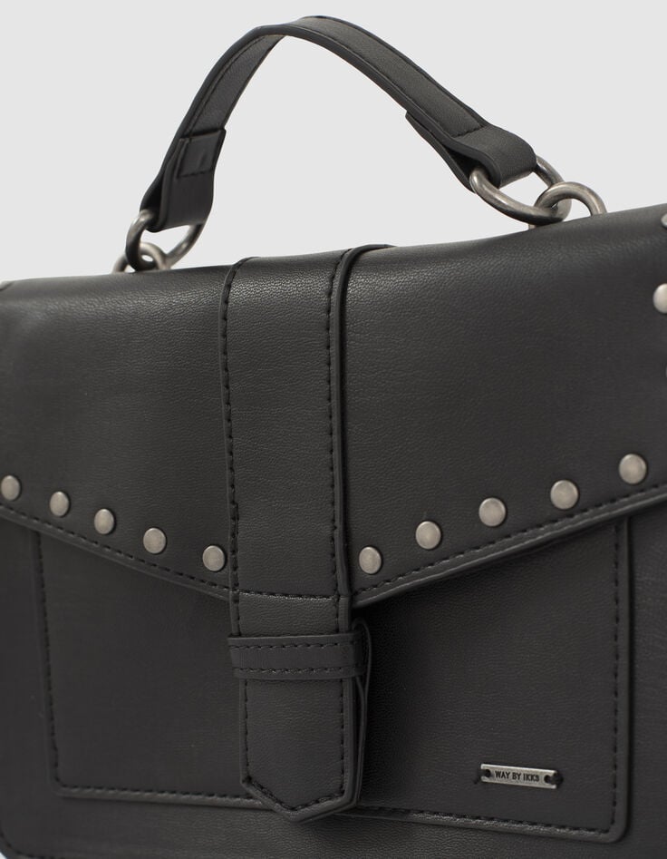 Sac &agrave; main noir &agrave; clous fille-4