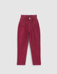 Girls’ burgundy BALLOON jeans-6