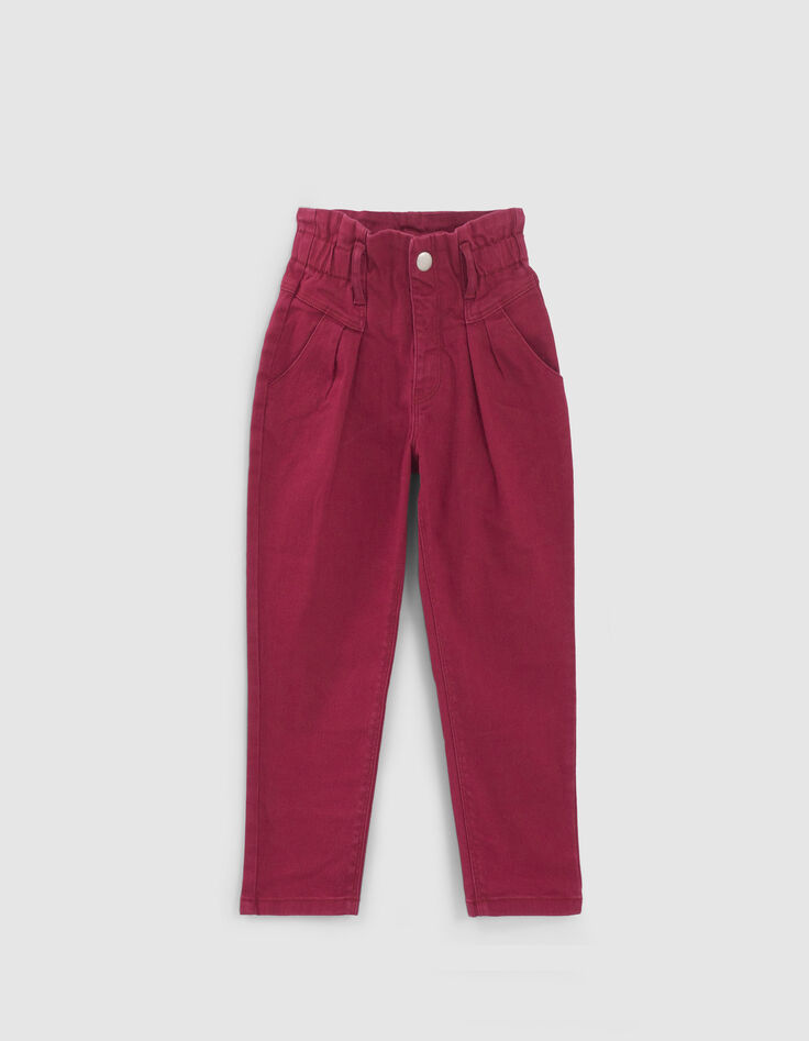 Girls’ burgundy BALLOON jeans-6