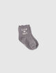 Socken in Marineblau, Silver und Cremeweiß für Babymädchen-6