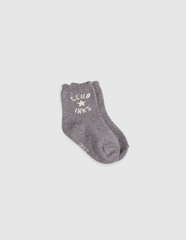 Socken in Marineblau, Silver und Cremeweiß für Babymädchen-6