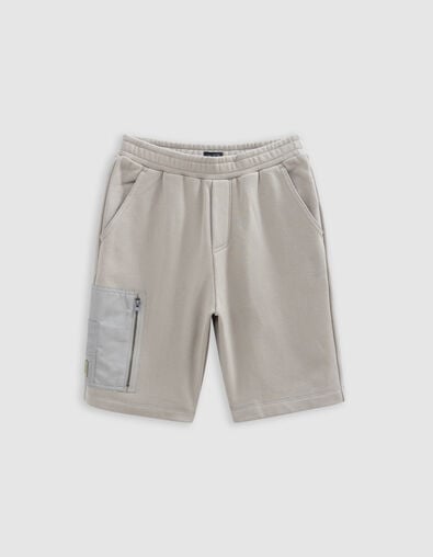 Gr&uuml;ne LOOSE-Jungenbermuda, Bio-Baumwolle, Zip-Tasche - IKKS