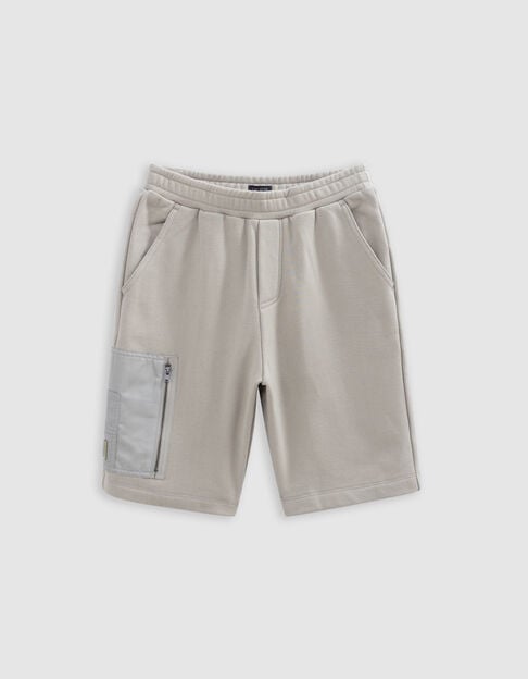 Gr&uuml;ne LOOSE-Jungenbermuda, Bio-Baumwolle, Zip-Tasche - IKKS