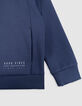Cardigan relaxed bleu zippé molleton garçon-6