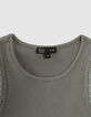 Camiseta tirantes caqui encaje sisas niña-2