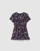 Robe marine mini me imprimé fleurs fille -2