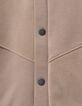 Cárdigan capucha cremallera beige bimaterial niño-9