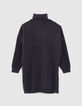 Vestido jersey navy oscuro de punto con cuello vuelto ni&ntilde;a-3