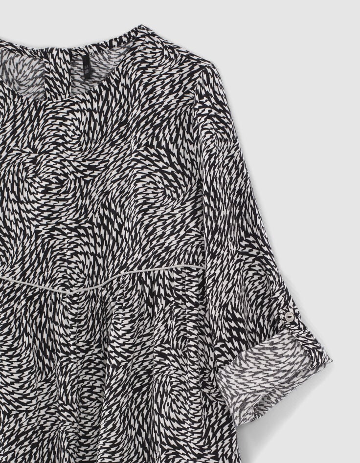 Robe noire Lenzing™ Ecovero™ imprimé graphique fille-6