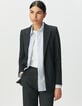 Grijze blazer visgraatmotief met beleg Dames-2 Grijze blazer visgraatmotief met beleg Dames-2