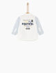 Camisa blanco óptico con mangas de rayas bebé niño -2