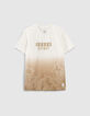 Camiseta beige deep dye jungle ecológica niño -1
