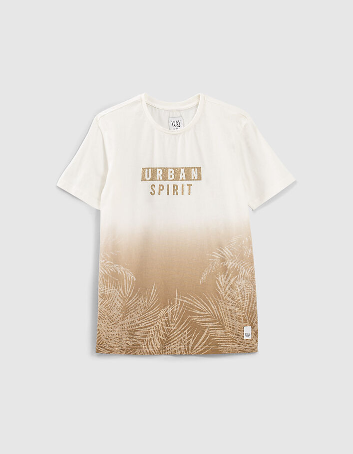 Boys’ beige jungle deep-dye look organic T-shirt - IKKS
