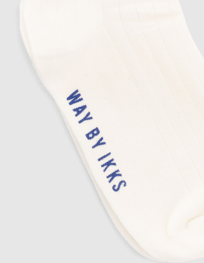 Girls' off-white with blue stripes/black and silver socks - IKKS