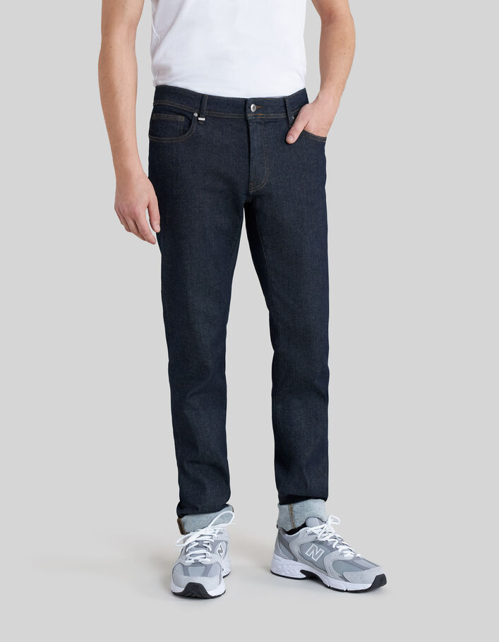 Men’s dark blue POWER STRETCH raw SLIM jeans-2