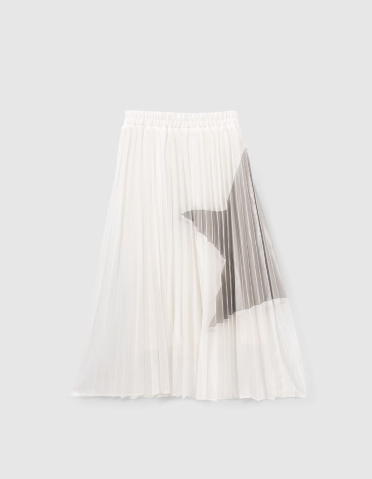 Jupe longue blanche plissée fille-3