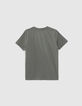 Kaki T-shirt rubber logo JURASSIC PARK jongens-3