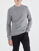 Pull gris chiné tricot 3D Homme-2