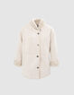 Women’s off-white shearling coat-1