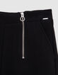Pantalón corto de lana negro con cremallera para niña-3