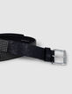 Cintur&oacute;n negro de piel con micro tachuelas para mujer-2