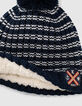 Gorro y cuello navy rayas blancas punto bebé niño -2