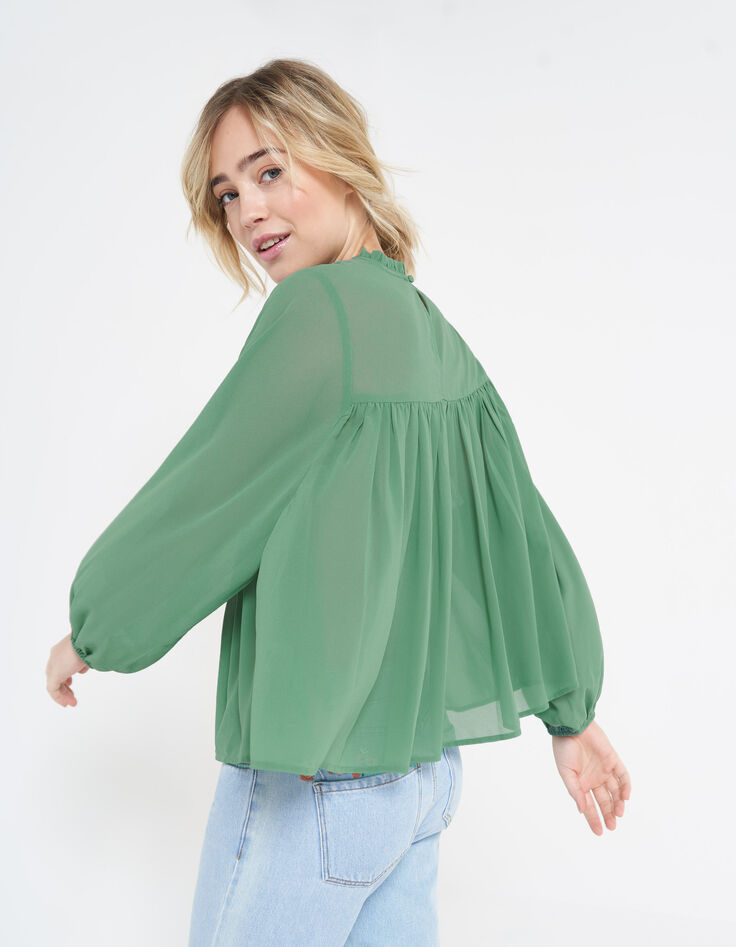 Vloeiende blouse Victoriaanse kraag I.Code-6 Vloeiende blouse Victoriaanse kraag I.Code-6