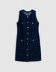 Blue waterless denim sack dress with patch pockets-5