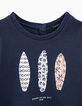 Sudadera navy bi-tejido 3 tablas surf detrás bordado niña-2