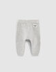 Baby’s putty marl organic cotton knit trousers-2