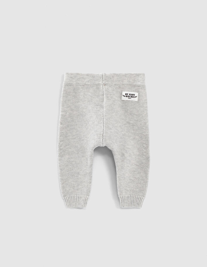 Kittgrau melierte Babyhose aus Biobaumwolle - IKKS