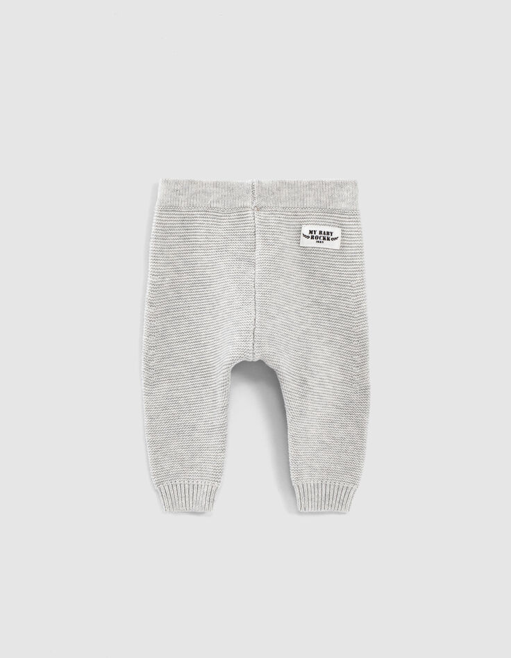 Baby’s putty marl organic cotton knit trousers-2
