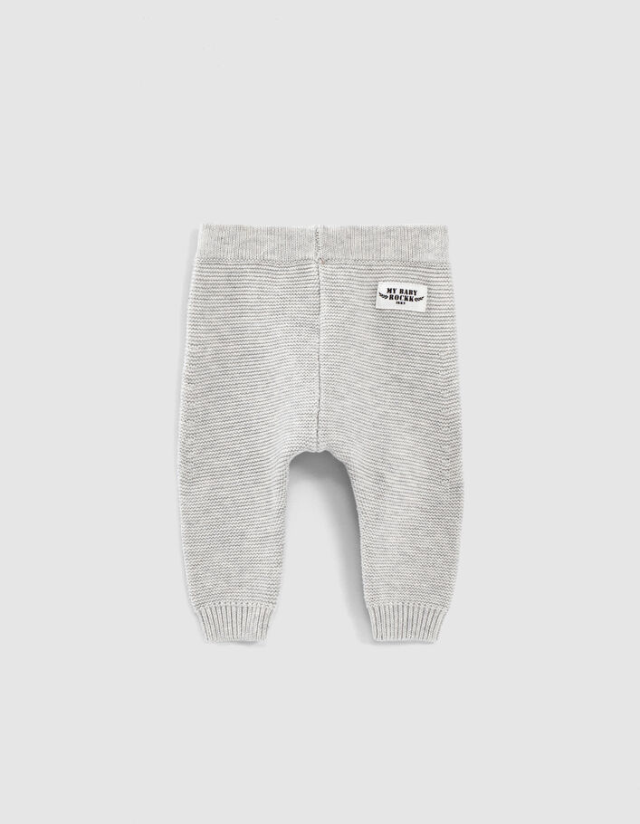 Pantalón mastic jaspeado de tricot algodón bio bebé-2