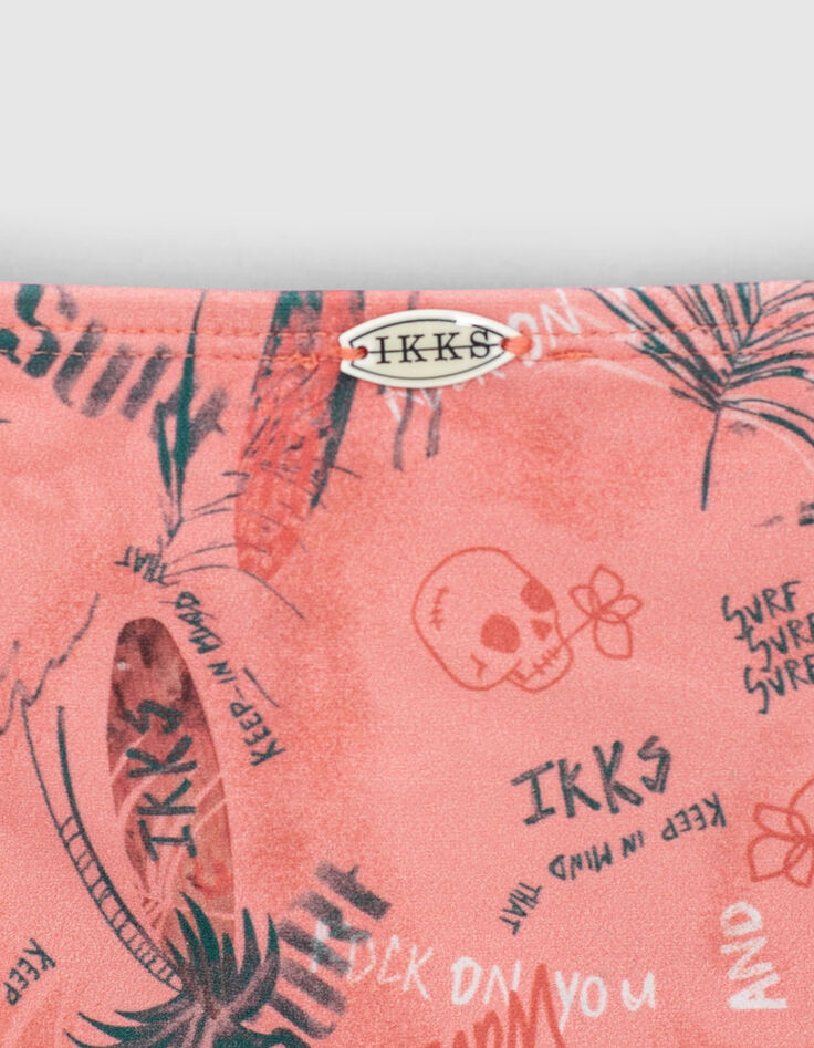 Maillot de bain 2 pièces corail foncé Surf recyclé fille-5