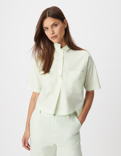 Top chemisier vert cropped Femme - IKKS