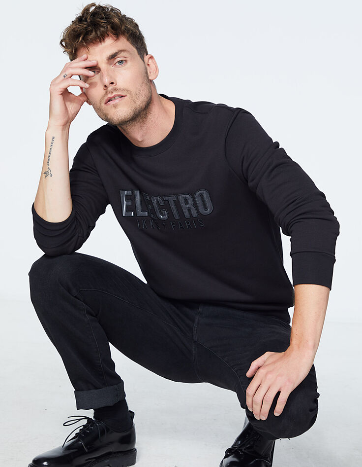 Sudadera negra Electro IKKS Paris Hombre-1