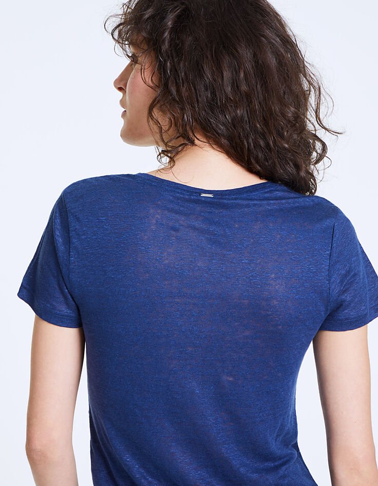 Tee-shirt en lin visuel "Los Angeles Paris" femme-5 Tee-shirt en lin visuel "Los Angeles Paris" femme-5