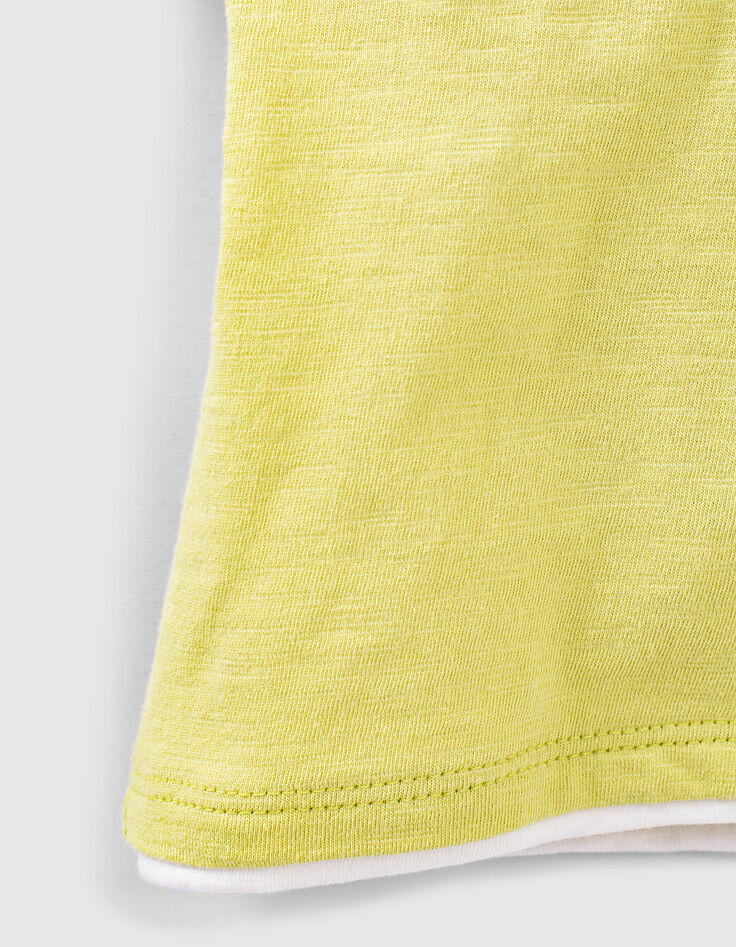 T-shirt yuzu-geel trompe-l'œil effect babyjongens -5